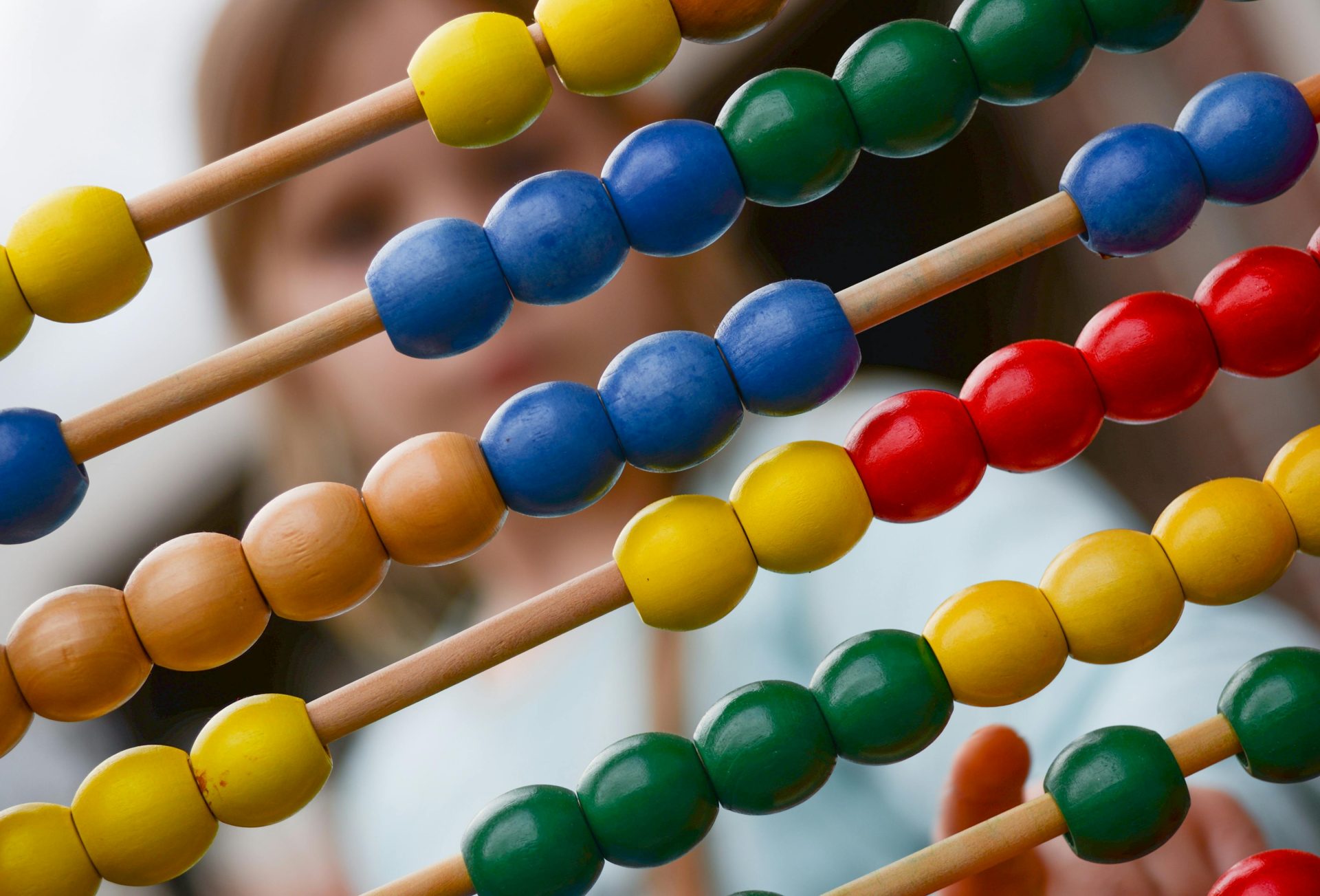 Largely decorative image of an abacus