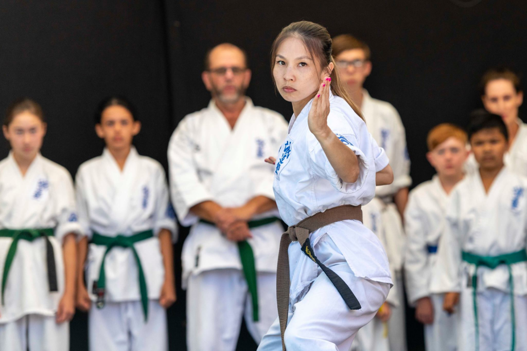 Photo of me doing karate at the Japan festival