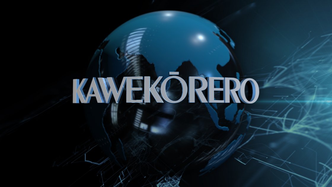 Logo of Kawekōrero which is a globe with the word superimposed