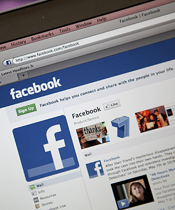 Screenshot of Facebook