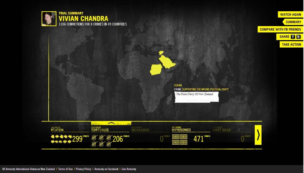 Screenshot from my Trial by Timeline scan, the app scanned by Facebook and came up with 1106 convictions for 8 crimes in 49 countries