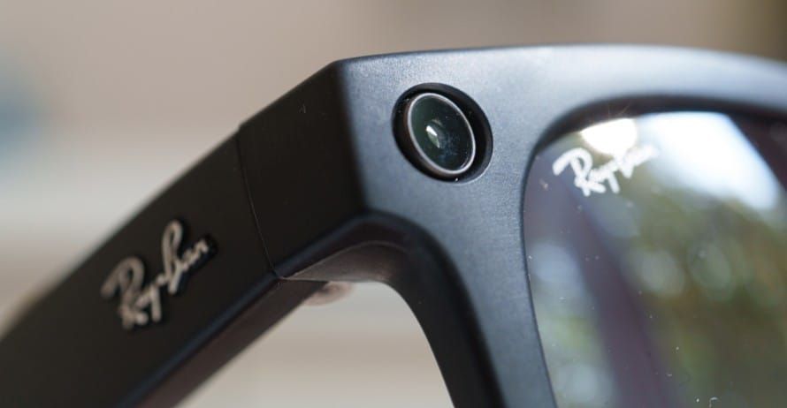 close up of the Ray-Ban Meta Glasses with the camera in focus